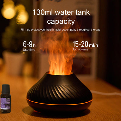 Nuevo difusor de aroma de llama RGB 130 ml 3d humidificador de llama colorida llama difusora de volcán de fuego