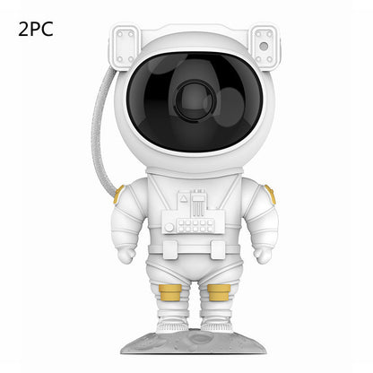 Proyector de cielo estrellado con galaxia y astronauta creativo, luz nocturna USB, lámpara de mesa para dormitorio