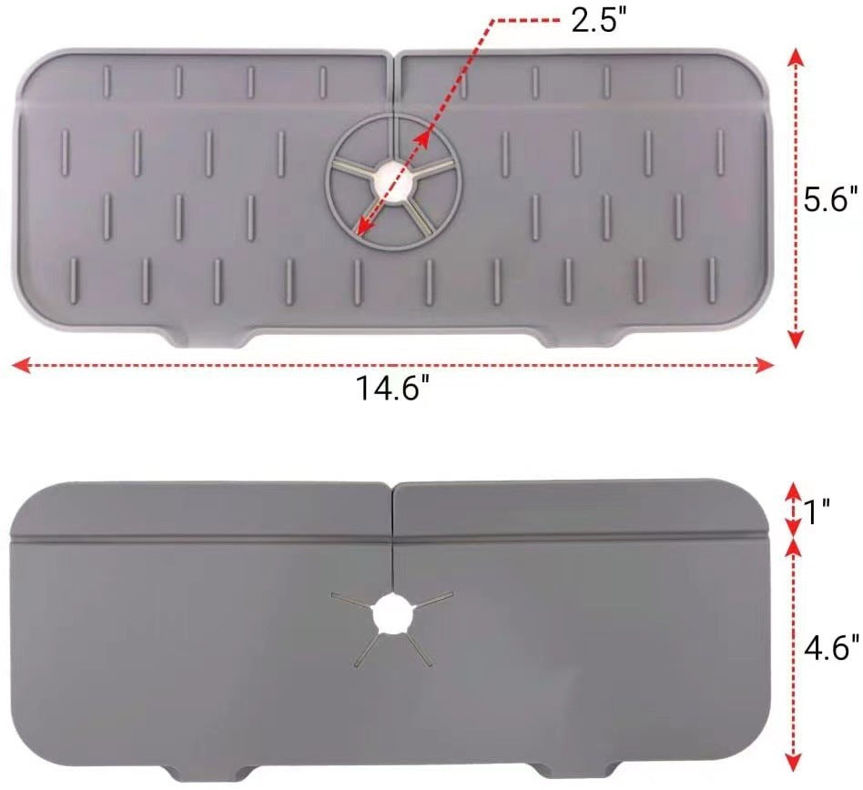 Alfombrilla absorbente de silicona para grifo de cocina, protector contra salpicaduras para fregadero, protector de encimera para baño y cocina.