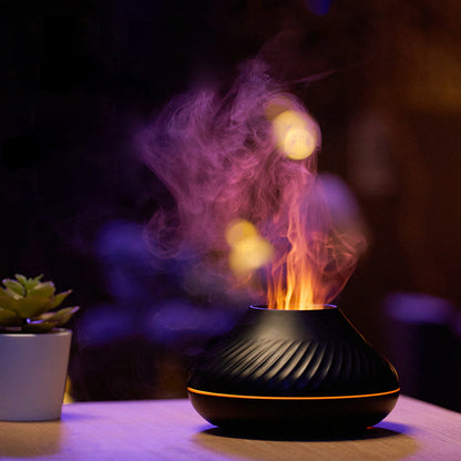 Nuevo difusor de aroma de llama RGB 130 ml 3d humidificador de llama colorida llama difusora de volcán de fuego