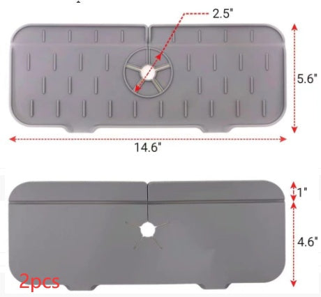 Alfombrilla absorbente de silicona para grifo de cocina, protector contra salpicaduras para fregadero, protector de encimera para baño y cocina.