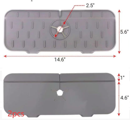 Alfombrilla absorbente de silicona para grifo de cocina, protector contra salpicaduras para fregadero, protector de encimera para baño y cocina.