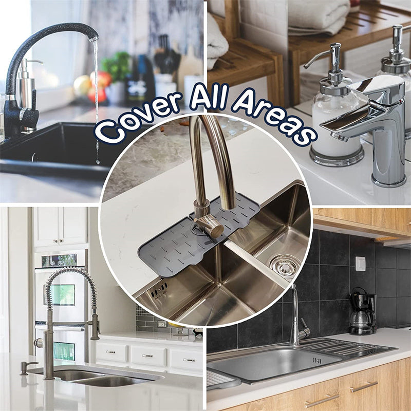 Alfombrilla absorbente de silicona para grifo de cocina, protector contra salpicaduras para fregadero, protector de encimera para baño y cocina.