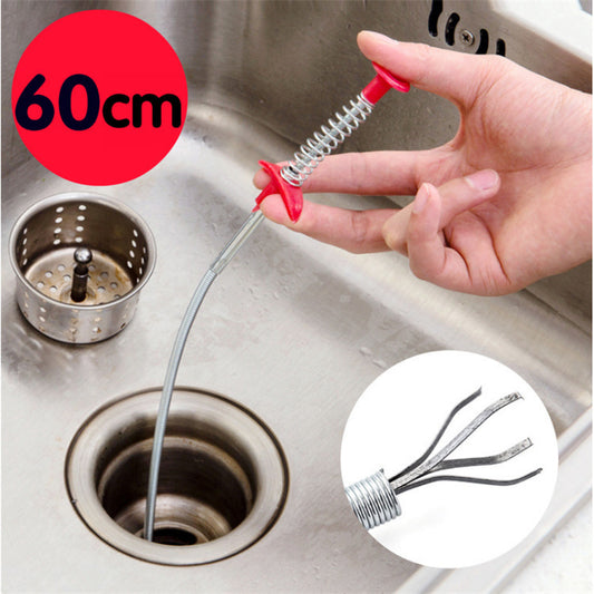 Draga de alcantarillado de 60 cm, herramienta de dragado de tuberías con resorte, aparatos de cocina.