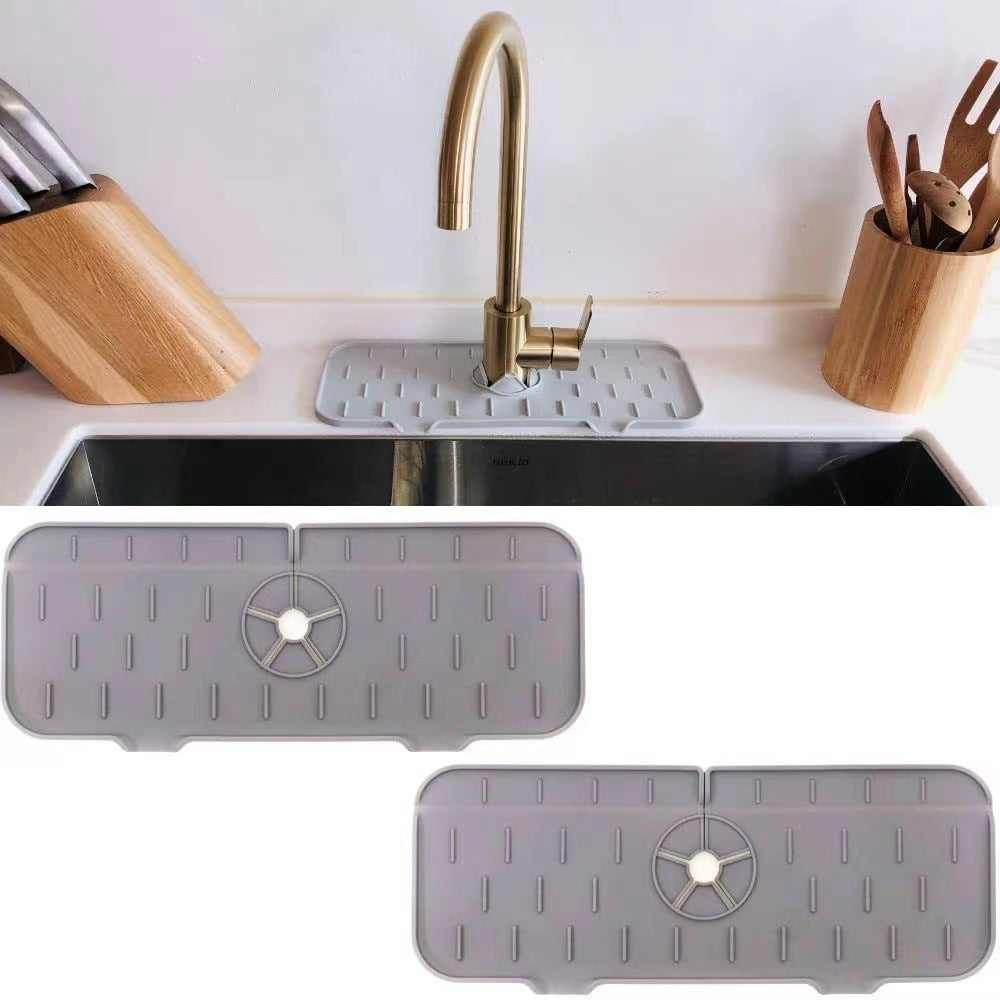 Alfombrilla absorbente de silicona para grifo de cocina, protector contra salpicaduras para fregadero, protector de encimera para baño y cocina.