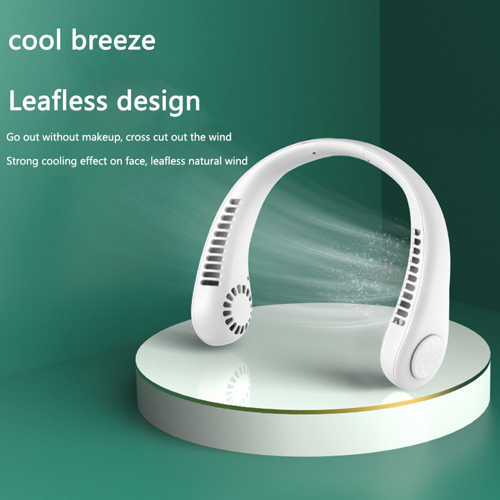 Ventilador de cuello colgante ventilador portátil de refrigeración USB sin hojas 360 grados de banda para el cuello 78 salidas de aire envolvente 4000Mah recargable