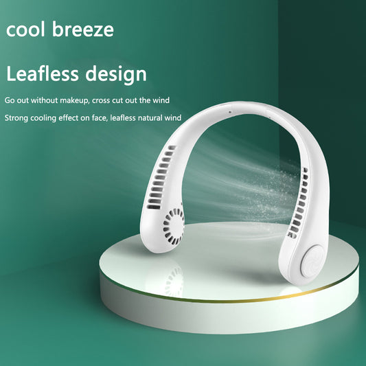 Ventilador de cuello colgante ventilador portátil de refrigeración USB sin hojas 360 grados de banda para el cuello 78 salidas de aire envolvente 4000Mah recargable