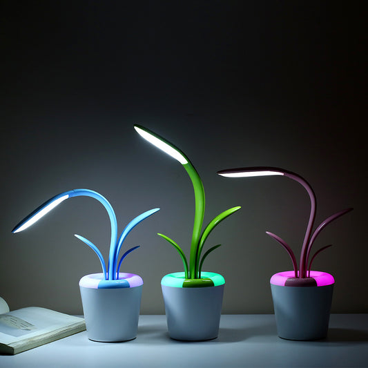 Lámpara de escritorio moderna con protección ocular USB, LED, para sala de estar, dormitorio, mesas auxiliares y oficina.