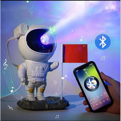 Proyector de cielo estrellado con galaxia y astronauta creativo, luz nocturna USB, lámpara de mesa para dormitorio