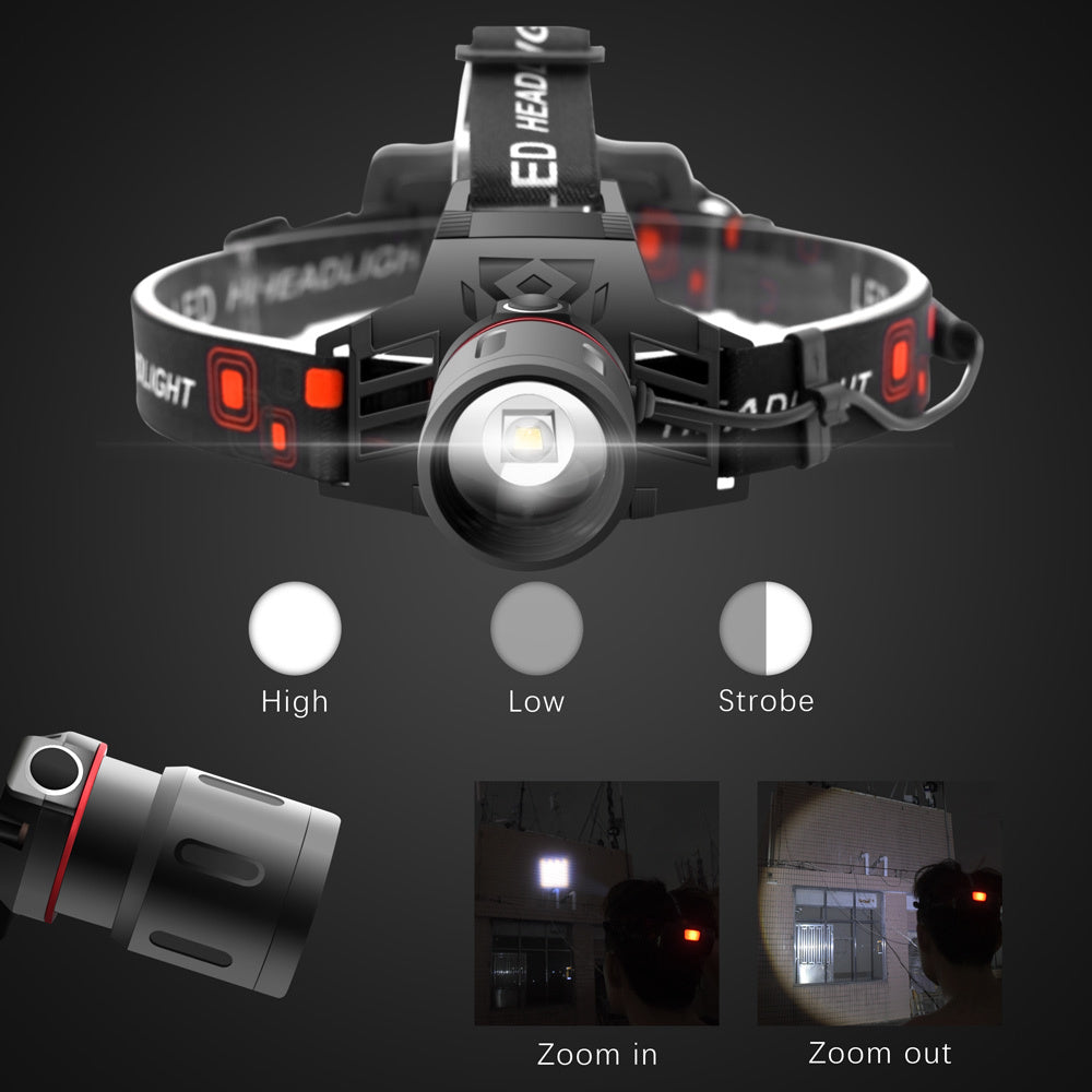 Faros delanteros con zoom, luz blanca, luz verde y luz roja T6