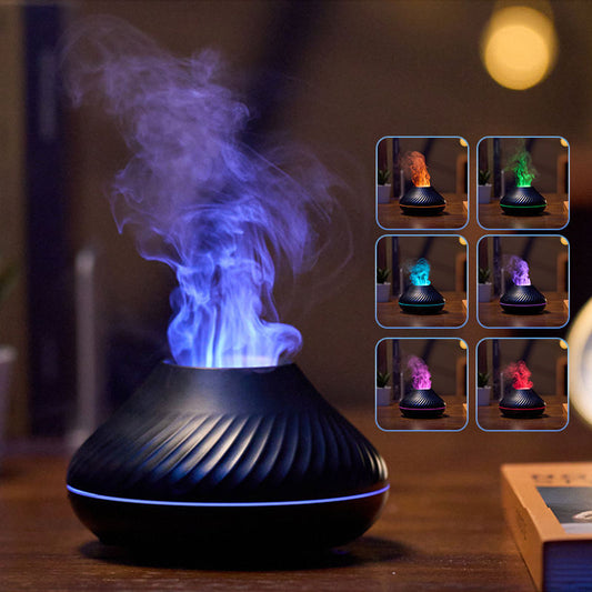 Nuevo difusor de aroma de llama RGB 130 ml 3d humidificador de llama colorida llama difusora de volcán de fuego