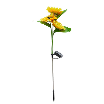Lámpara solar de girasol para césped, decoración de jardín al aire libre