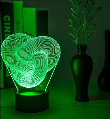 Lámpara de noche LED 3D abstracta con giro táctil, acrílica colorida, decoración de mesa 3D, iluminación para dormir de bebé, el mejor regalo