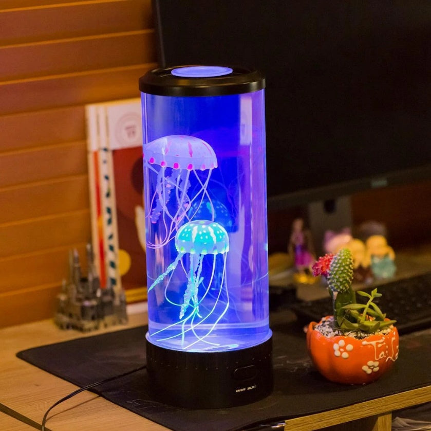 Lámpara LED de medusas para acuario, luz nocturna, alimentada por USB