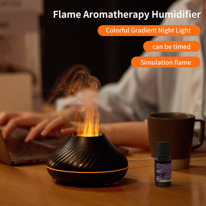 Nuevo difusor de aroma de llama RGB 130 ml 3d humidificador de llama colorida llama difusora de volcán de fuego