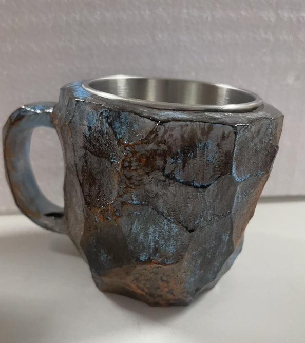 Tazas de café de cristal mineral de resina de 400 ml con asas, elegantes tazas de cristal mineral artificial para el trabajo, decoración del hogar, regalo de Navidad y utensilios de cocina.