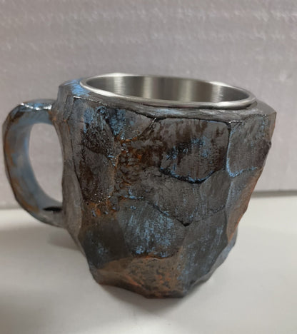 Tazas de café de cristal mineral de resina de 400 ml con asas, elegantes tazas de cristal mineral artificial para el trabajo, decoración del hogar, regalo de Navidad y utensilios de cocina.
