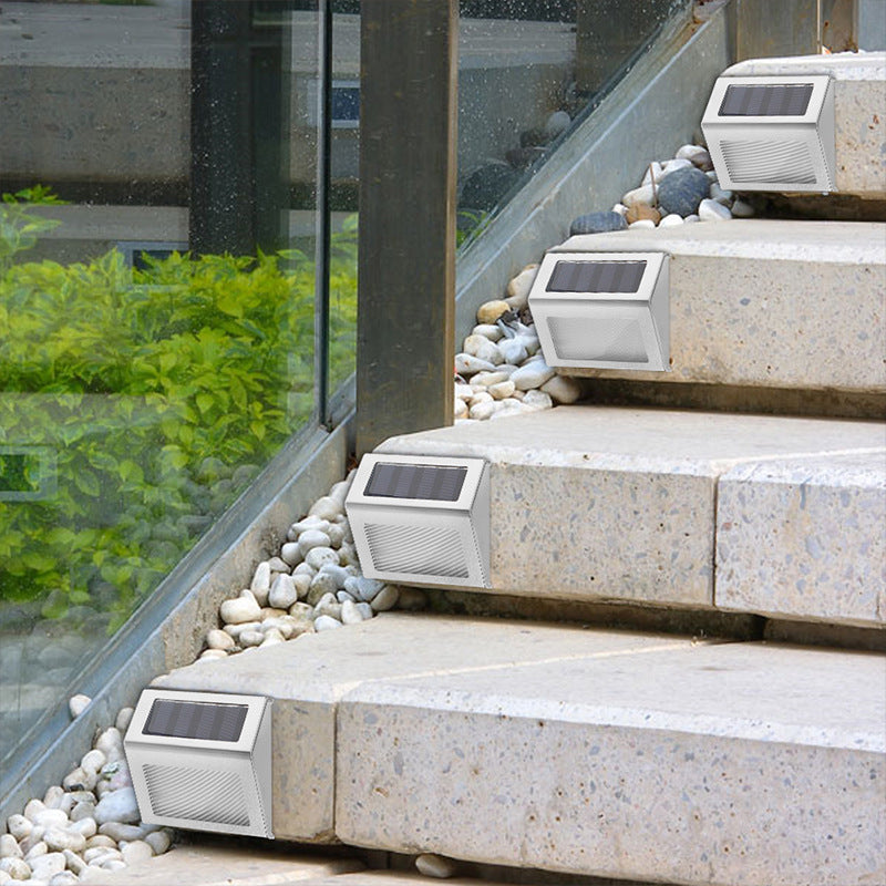 Lámpara solar para escalera, jardín, patio, esquina, 6 LED, luz nocturna pequeña