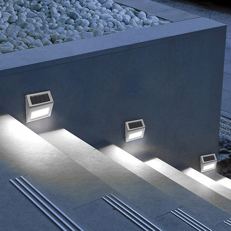 Lámpara solar para escalera, jardín, patio, esquina, 6 LED, luz nocturna pequeña