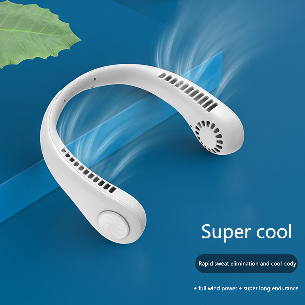 Ventilador de cuello colgante ventilador portátil de refrigeración USB sin hojas 360 grados de banda para el cuello 78 salidas de aire envolvente 4000Mah recargable