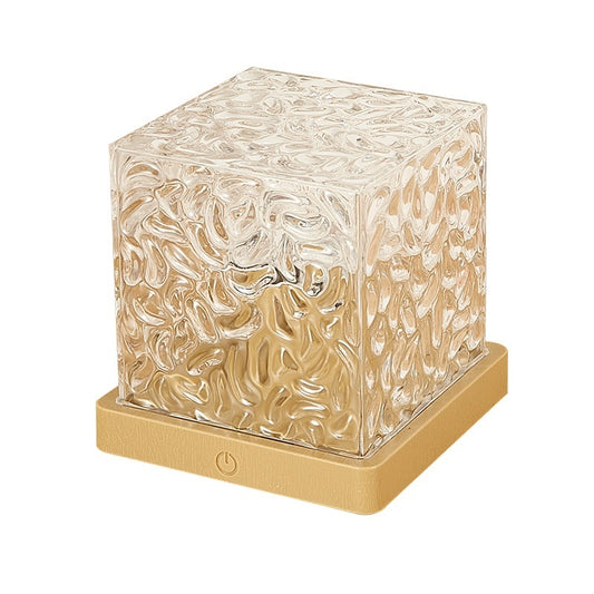 Lámpara de mesa de cristal con proyección giratoria USB y luz nocturna ambiental con ondas de agua LED, RGB, regulable, para decoración del hogar, 16 colores, regalo