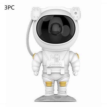 Proyector de cielo estrellado con galaxia y astronauta creativo, luz nocturna USB, lámpara de mesa para dormitorio