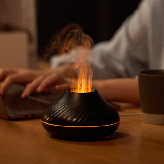 Nuevo difusor de aroma de llama RGB 130 ml 3d humidificador de llama colorida llama difusora de volcán de fuego