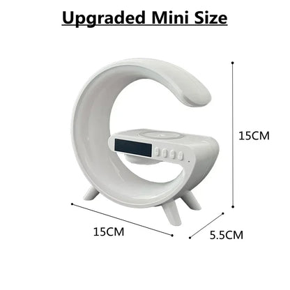 Base de carga inalámbrica multifunción con luz RGB, despertador y altavoz para iPhone, Samsung y Xiaomi, mini estación de carga rápida