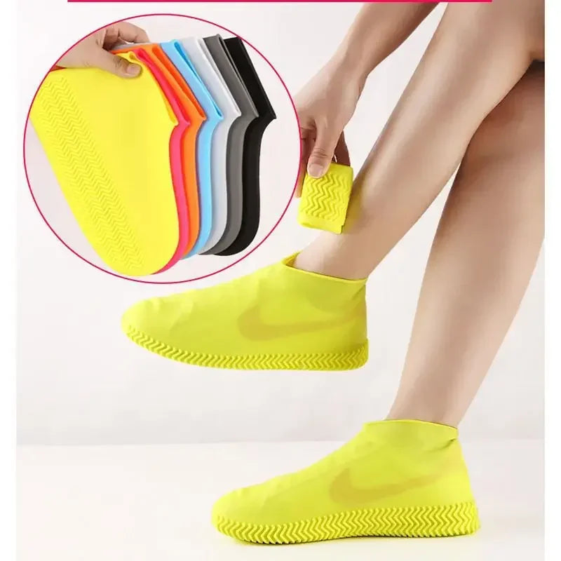 Fundas reutilizables impermeables para zapatos de lluvia, antideslizantes, de goma, antifricción, para caminar al aire libre y accesorios.