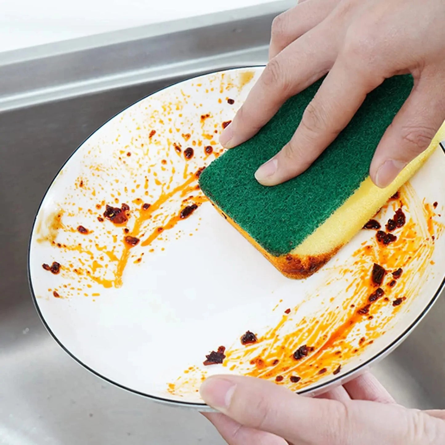 Esponja de doble cara altamente absorbente, olla de limpieza mágica, esponja para óxido, cepillo de limpieza, herramienta de limpieza de grasa de cocina
