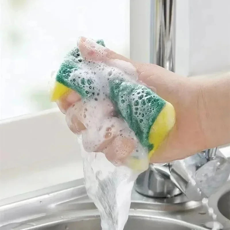 Esponja de doble cara altamente absorbente, olla de limpieza mágica, esponja para óxido, cepillo de limpieza, herramienta de limpieza de grasa de cocina
