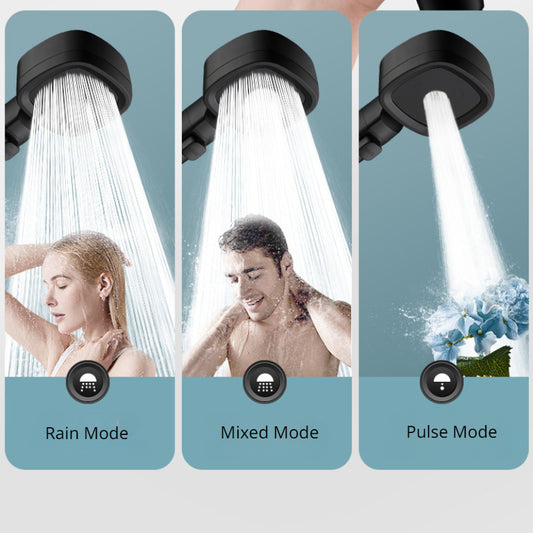 Cabezal de ducha de alta presión con ahorro de agua, 3 modos, ajustable, con un solo botón, rociador de masaje, accesorio de baño