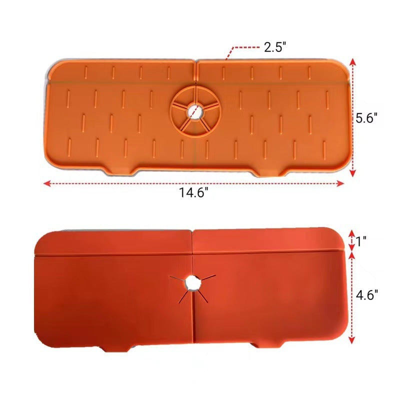 Alfombrilla absorbente de silicona para grifo de cocina, protector contra salpicaduras para fregadero, protector de encimera para baño y cocina.