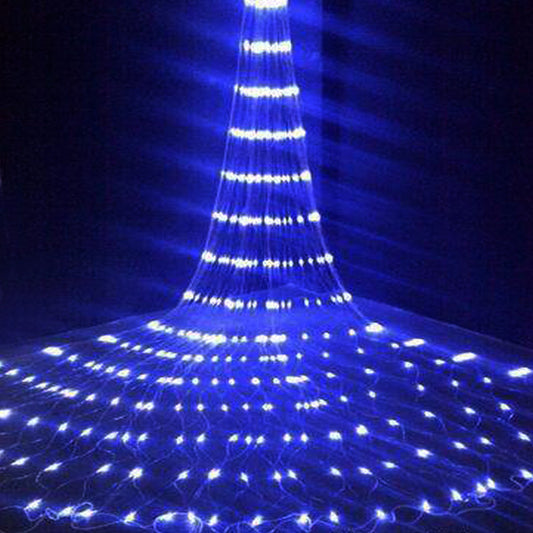 Disposición de fondo al aire libre de luces de red y luces de cadena de agua