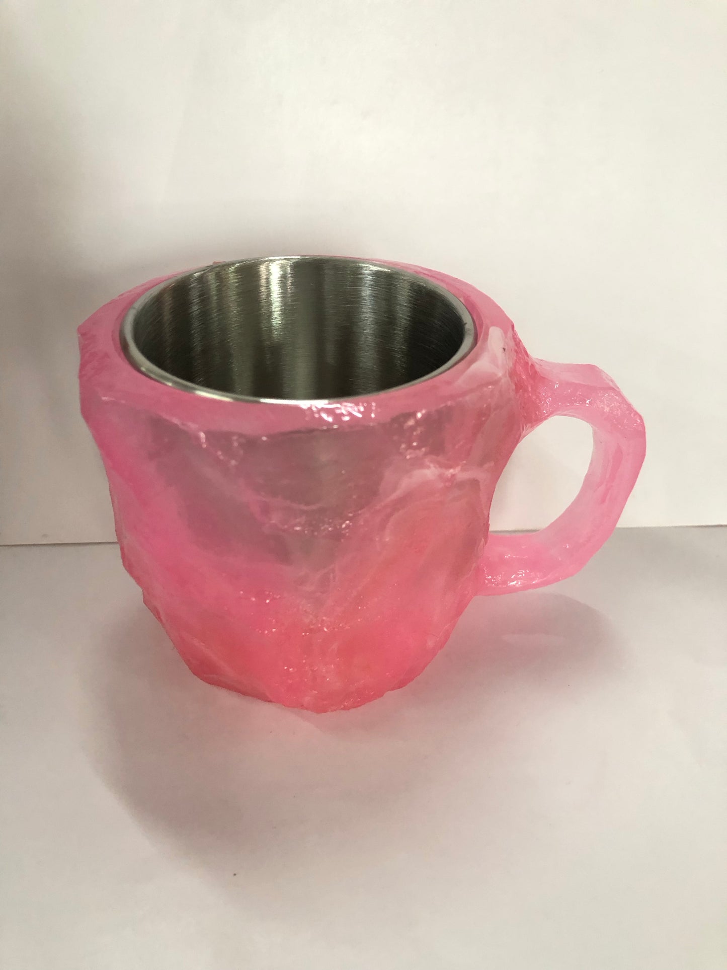 Tazas de café de cristal mineral de resina de 400 ml con asas, elegantes tazas de cristal mineral artificial para el trabajo, decoración del hogar, regalo de Navidad y utensilios de cocina.