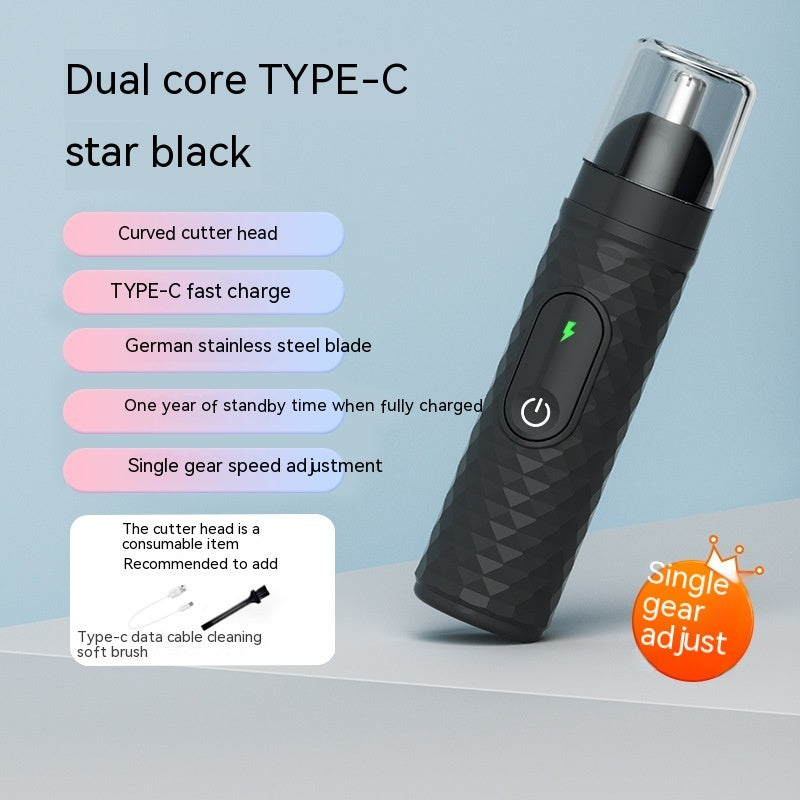 Recortador de vello nasal eléctrico para hombres, recargable, para limpieza nasal